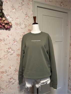 Country Road Heritage Sweatshirt - Green - Size L - 100% Cotton Crew neck